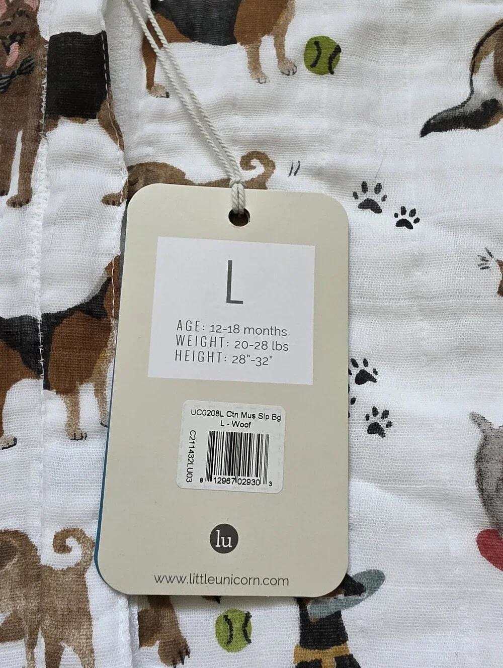 Little Unicorn Cotton Muslin Sleep Bag (12-18 Months Large)